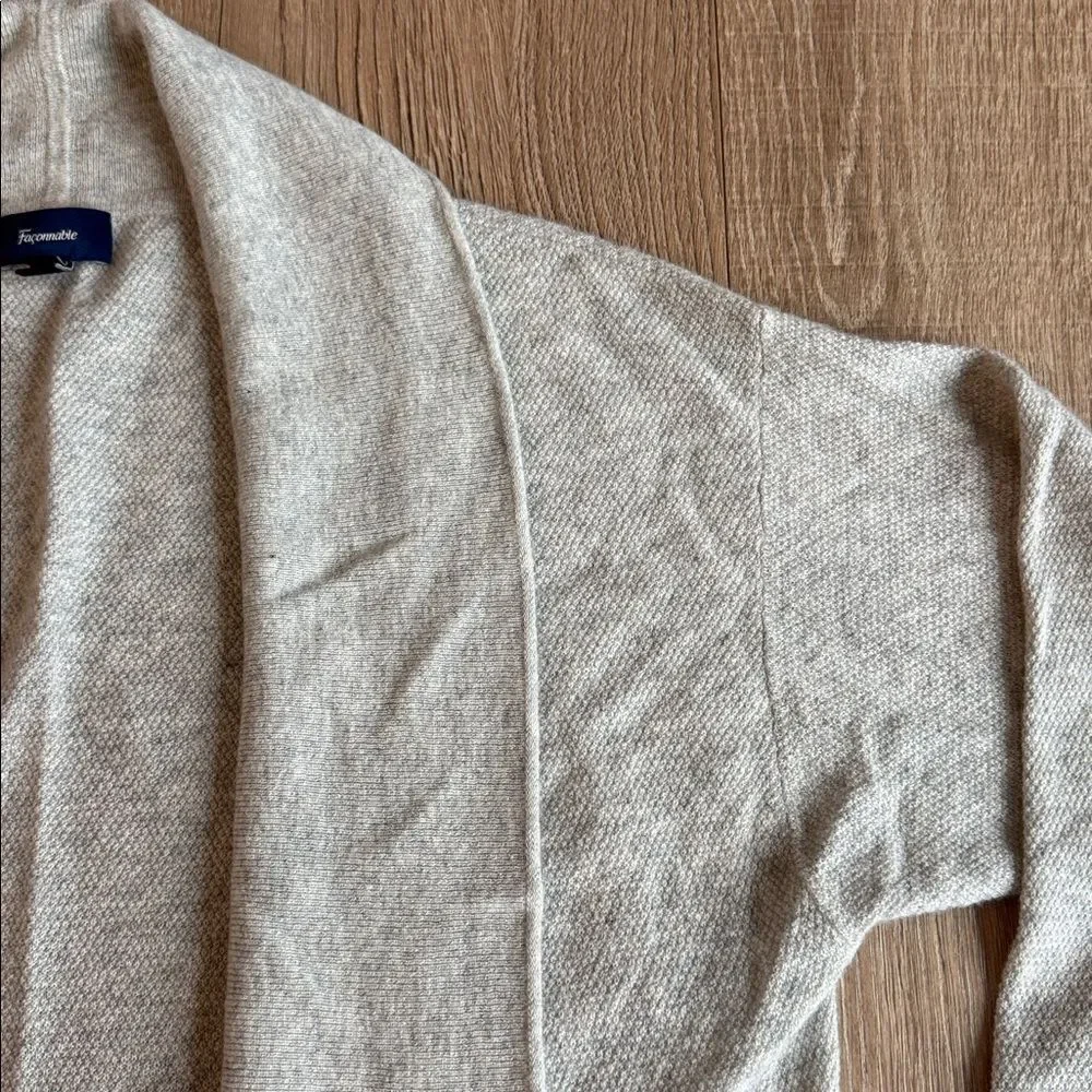 100% CASHMERE FACONNABLE FRENCH OPEN FRONT CARDIGAN RETAILS $395